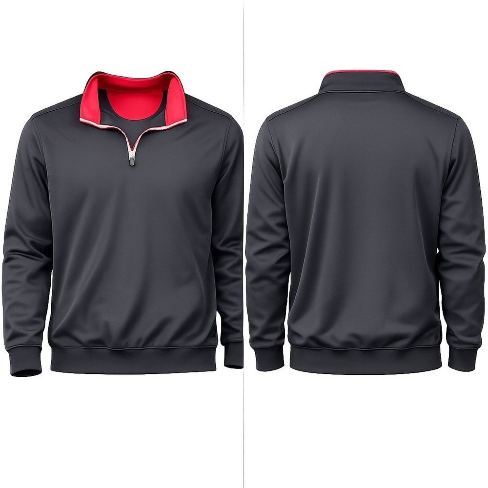 Fairway & Greene F&G Tech 1/4 Zip Pullover Men XL BLACK/RED TRIM LONG SLEEVE